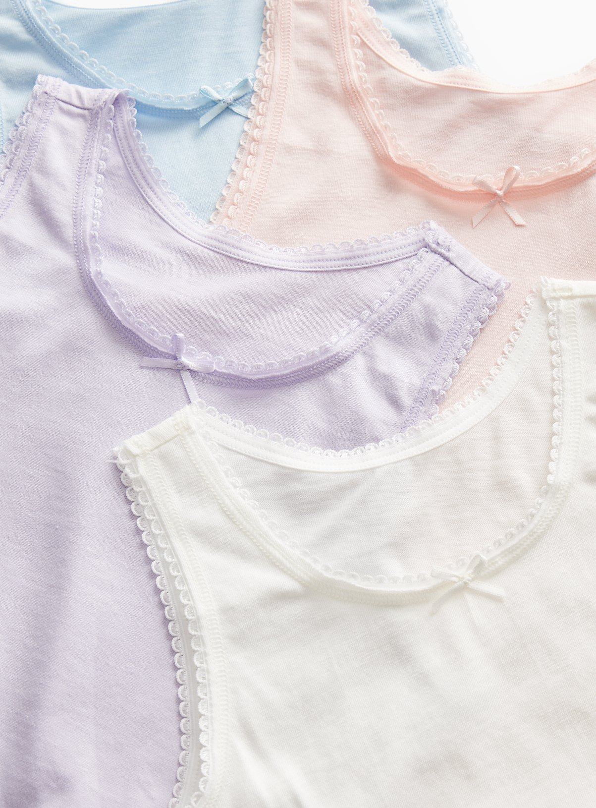 Wide Strap Pastel Vests 5 Pack 3-4 years - Image 2 thumbnail